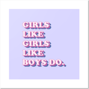 Girls like girls like boys do (bisexual flag) Posters and Art